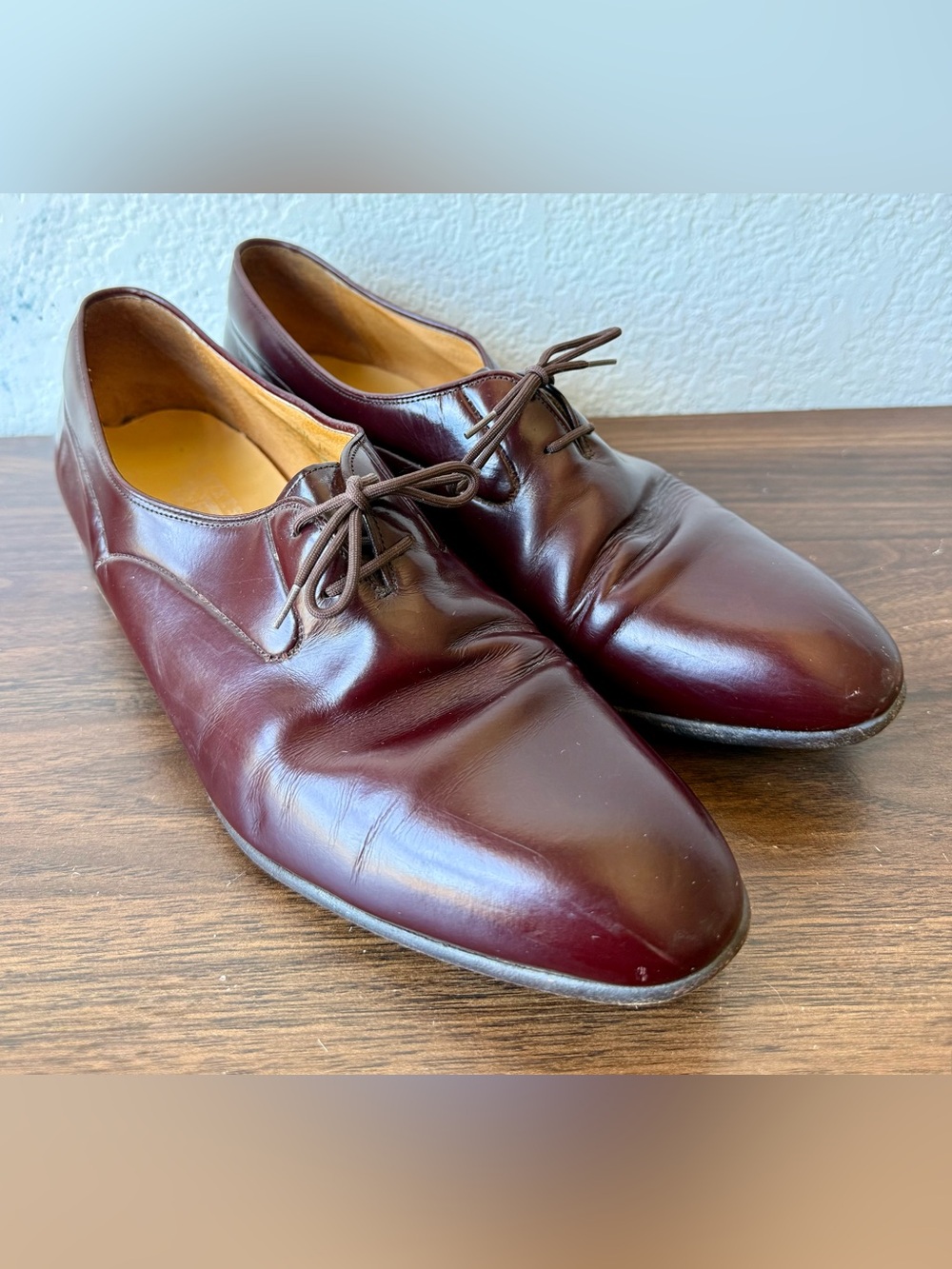 Stetson Burgundy Leather Derby Shoes